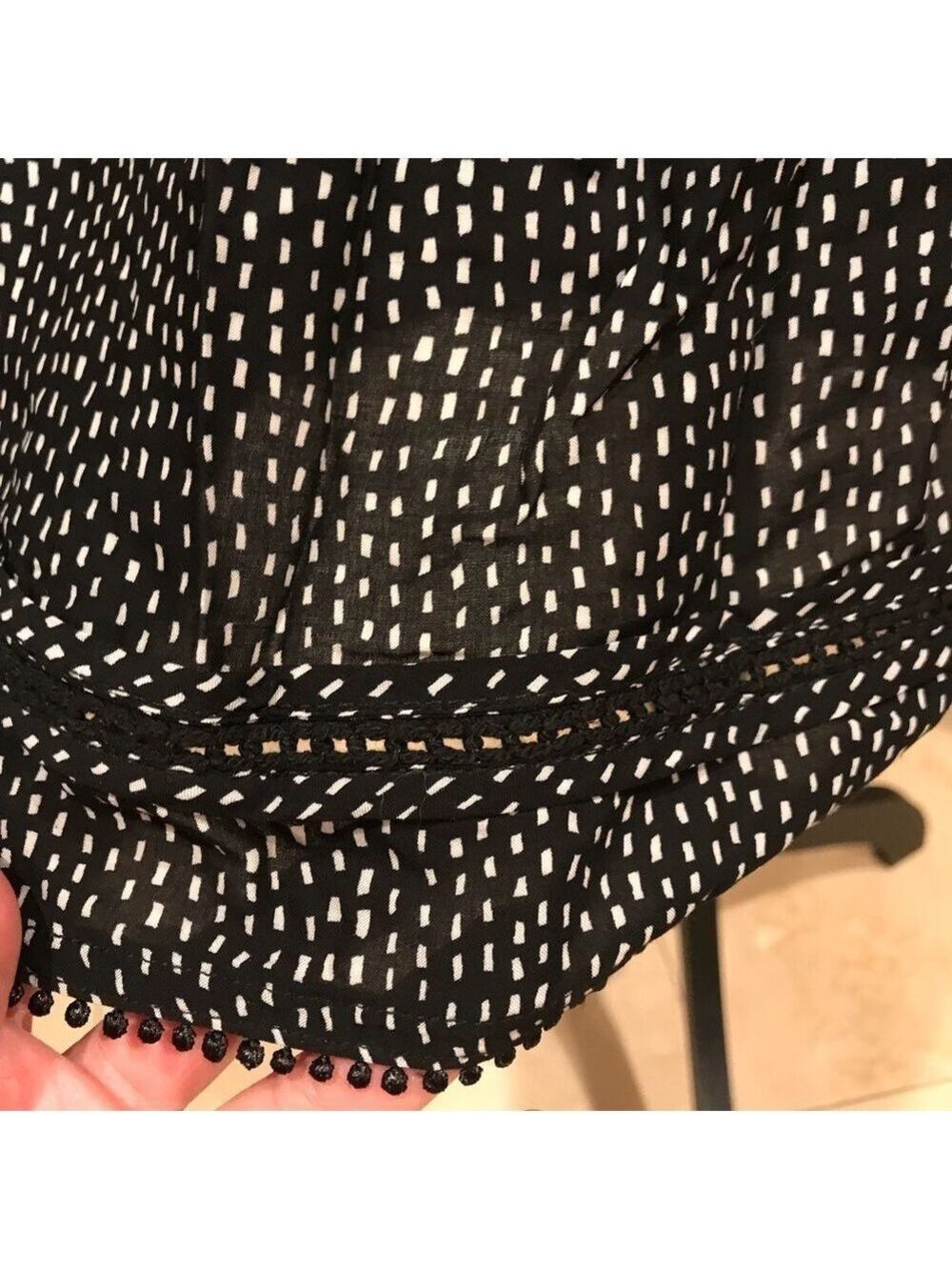Mo:Vint Black and White Tank Dress with Beaded lining NWT - Picture 3 of 5